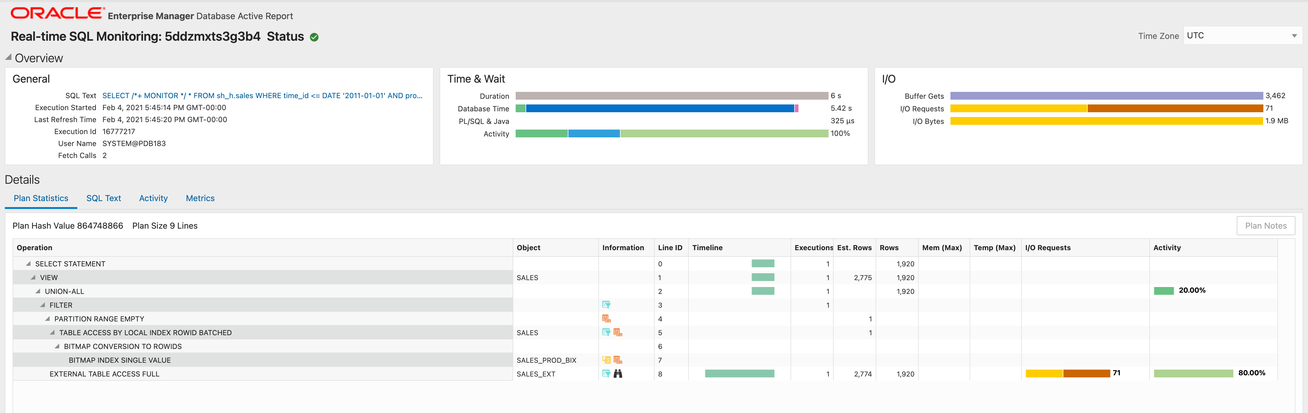 Hybrid Query Report Oracle Section